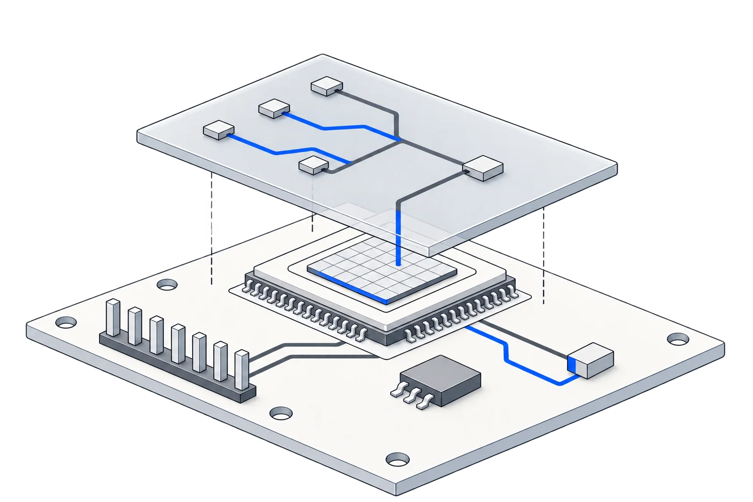 Connected layers link silicon, firmware, and software.