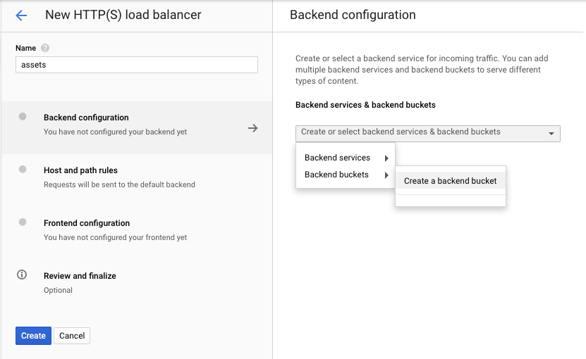 Set Up a Load Balancer – Create a Backend