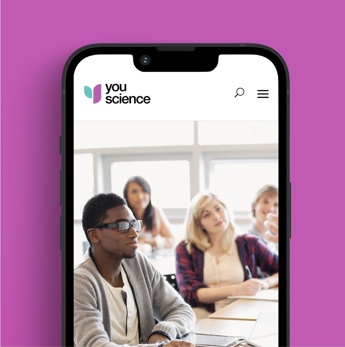 YouScience mobile application showing people
