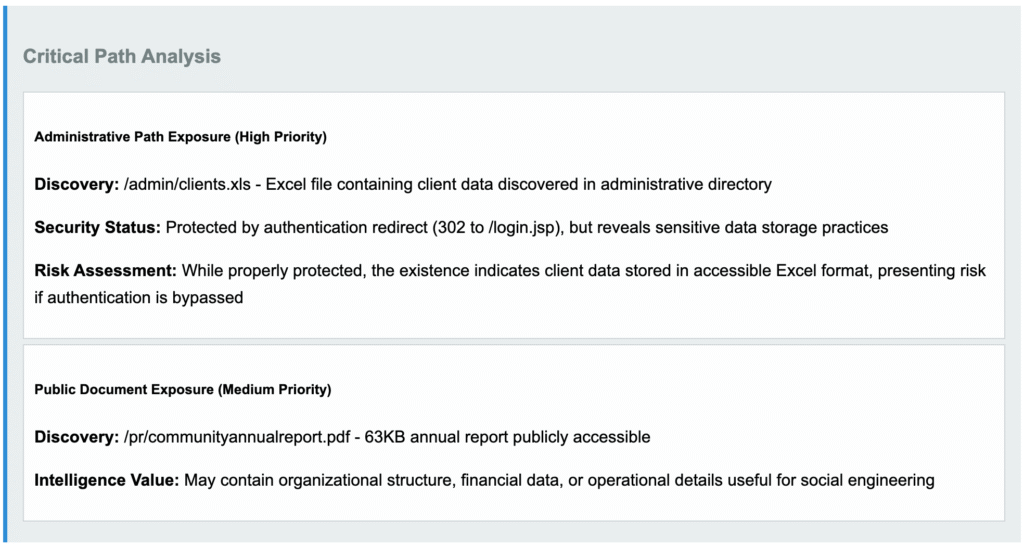 Section of a vulnerability report on the vulnerable demo website testfire.net